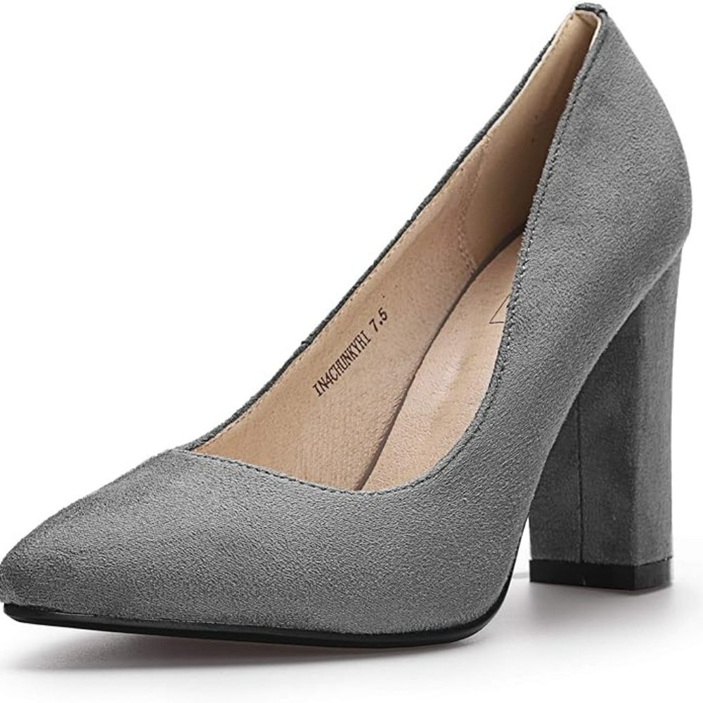 IDIFU Women's 4" Chunky Block High Heels